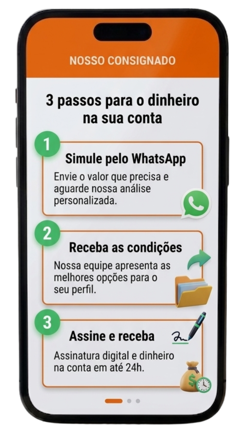 3 passos para o dinheiro na sua conta pelo WhatsApp